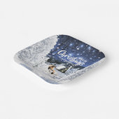 Christmas Winter Fairy Tale, Sable Collie Dog - ペーパープレート (傾斜あり)