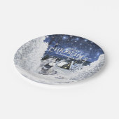 Christmas Winter Fairy Tale, Wolves in Snow - ペーパープレート (アングル)