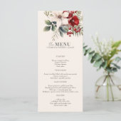 Christmas Winter Floral Elegant Wedding Menu (スタンド正面)