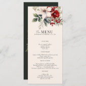 Christmas Winter Floral Elegant Wedding Menu (正面/裏面)