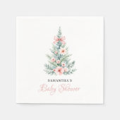Christmas Winter Girl Baby Shower スタンダードカクテルナプキン (正面)