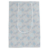 Christmas Winter Hanukkah Snowflake design ミディアムペーパーバッグ (裏面)