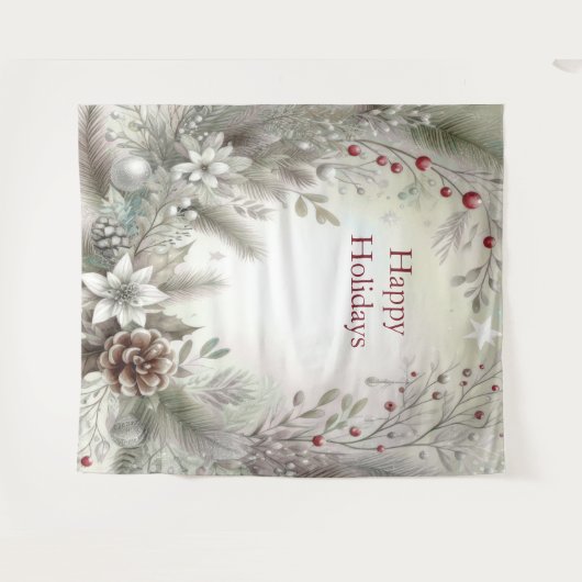 Christmas Winter Holiday Backdrop タペストリー (正面(横))