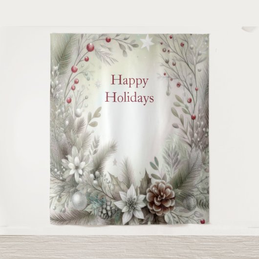 Christmas Winter Holiday Backdrop タペストリー (正面)