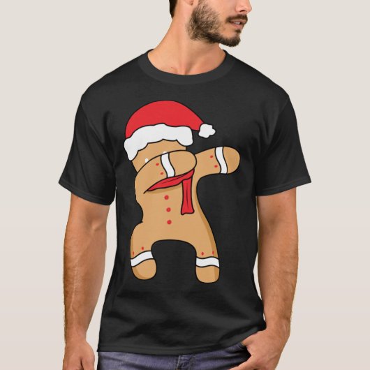 Christmas winter holiday dance dabbing gingerbread tシャツ (正面)