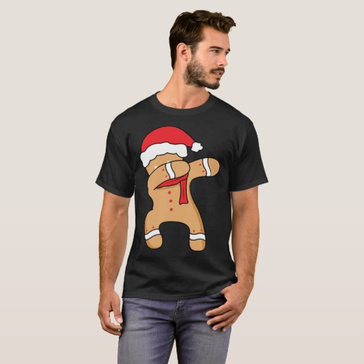 Christmas winter holiday dance dabbing gingerbread tシャツ (正面フル)