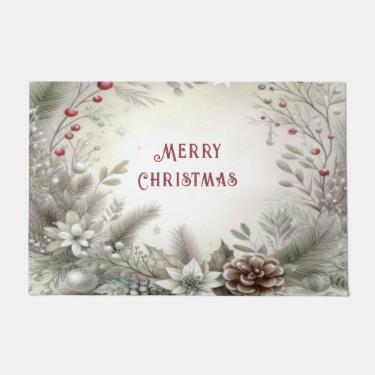 Christmas Winter Holiday Doormat ドアマット (正面)