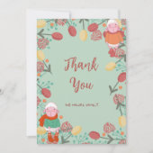 Christmas Winter Lamb Floral Border Illustration サンキューカード (正面)