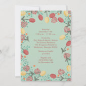 Christmas Winter Lamb Floral Border Illustration 招待状 (裏面)