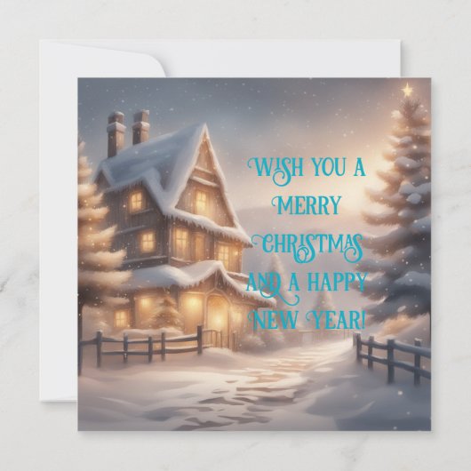 Christmas Winter Landscape Christmas Party 招待状 (裏面)