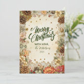 Christmas Winter Pine Elegance シーズンカード (スタンド正面)