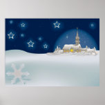 Christmas Winter Scene ポスター<br><div class="desc">A beautiful scenic Christmas winter scene. This design looks really effective on these Poster</div>
