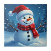 Christmas Winter Scene Ceramic Tile for Home タイル (正面)