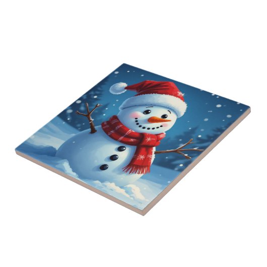 Christmas Winter Scene Ceramic Tile for Home タイル (側面)