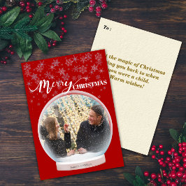 Christmas Winter Snow Globe Custom Photo シーズンカード