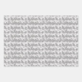 Christmas Winter Snow Pine Cones Red Grey ラッピングペーパーシート (正面3)