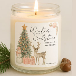 Christmas Winter Solstice Candle Label Sticker スクエアシール