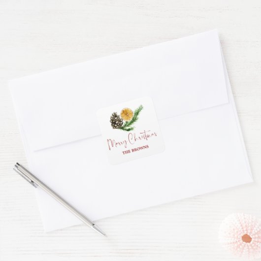 Christmas Winter Square Sticker スクエアシール (封筒)