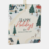 Christmas Winter Village Family Photo  セラミックオーナメント (右)