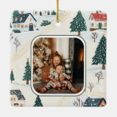 Christmas Winter Village Family Photo  セラミックオーナメント (裏面)