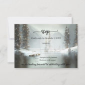Christmas Winter Wedding RSVP Card 招待状 (正面)