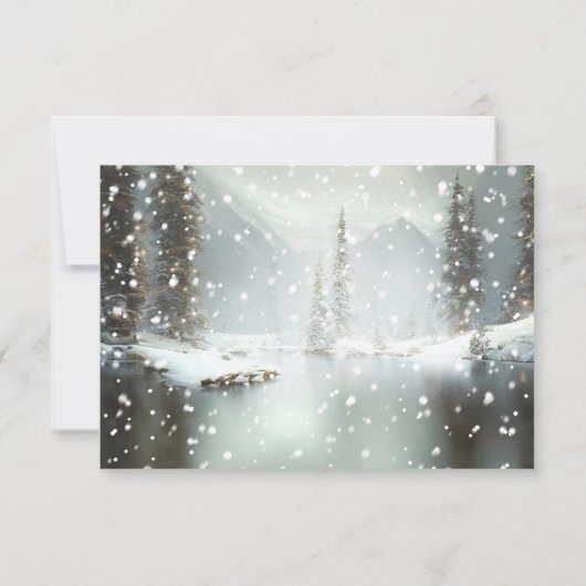 Christmas Winter Wedding RSVP Card 招待状 (裏面)