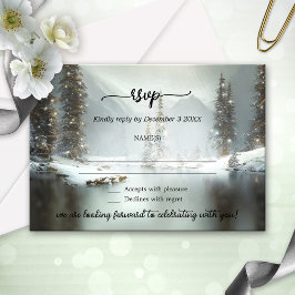 Christmas Winter Wedding RSVP Card 招待状