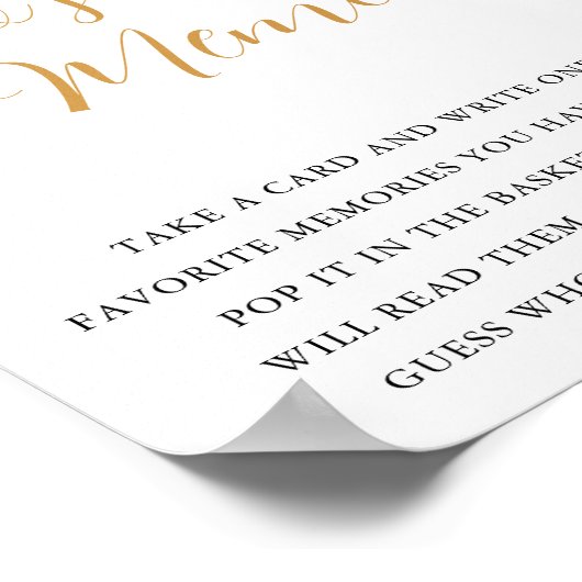 Christmas Winter Who's Memory Bridal Shower Game  ポスター (角)