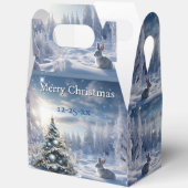Christmas Winter Wonderland Snow Bunny  フェイバーボックス (見開き)