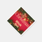 Christmas Wish List – Festive Red Holiday Design w スタンダードカクテルナプキン (角)