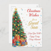 Christmas Wishes for a Great Son シーズンポストカード (正面/裏面)