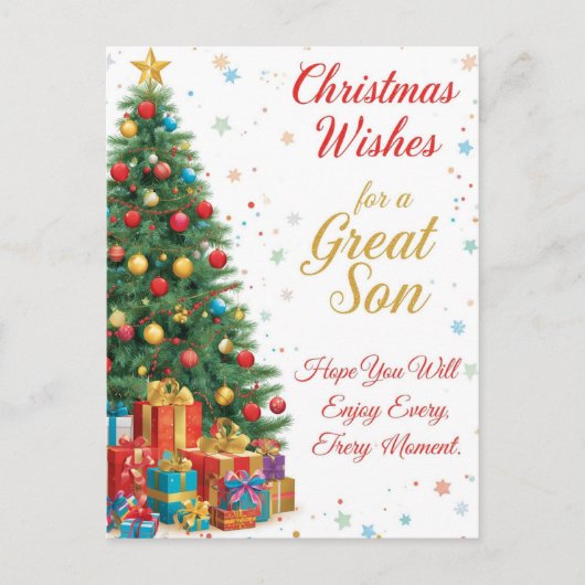 Christmas Wishes for a Great Son シーズンポストカード (正面)