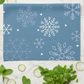 Christmas Wishes Snowflake Pattern Customizable キッチンタオル (折り畳み)