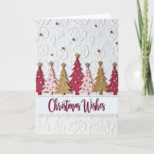 Christmas Wishes Textured Greeting Card カード (正面)