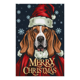 Christmas with Basset Hound ポスター