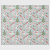 Christmas with Cats Snowmen Cookies & Milk ラッピングペーパー (フラット)