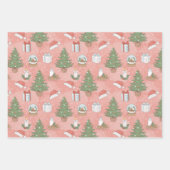 Christmas with Cats Snowmen Cookies & Milk 3 ラッピングペーパーシート (正面2)