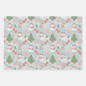 Christmas with Cats Snowmen Cookies & Milk 3 ラッピングペーパーシート (正面)