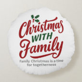 Christmas WITH Family – Glitter Holiday Design ラウンドクッション (裏面)