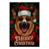 Christmas with German Shepherd ポスター (正面)