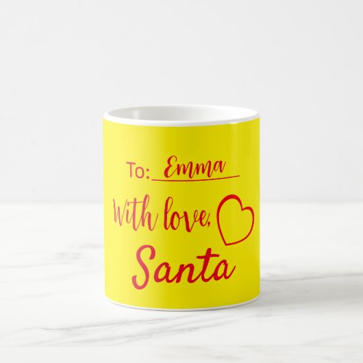 Christmas With Love From Santa Simple コーヒーマグカップ (中央)
