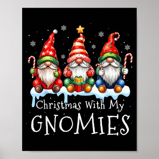 Christmas With My Gnomies Buffalo Plaid Gnome Fami ポスター (正面)