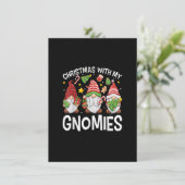 Christmas with My Gnomies Cute Three Gnomes Christ 招待状 (スタンド正面)