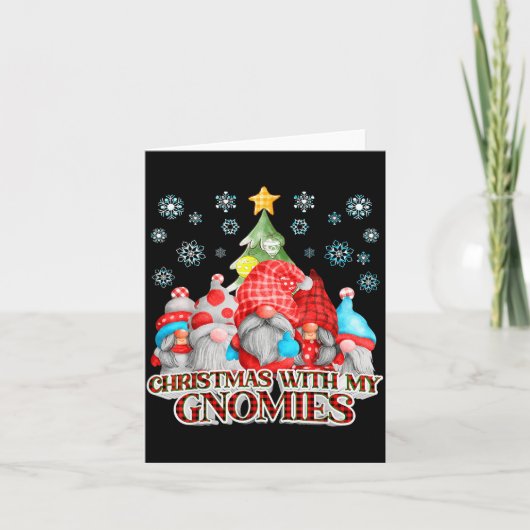 Christmas With My Gnomies Plaid Gnome Group Pajama カード (正面)