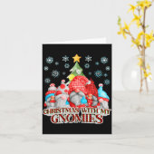 Christmas With My Gnomies Plaid Gnome Group Pajama カード (黄色い花)