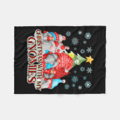 Christmas With My Gnomies Plaid Gnome Group Pajama フリースブランケット (正面(横))