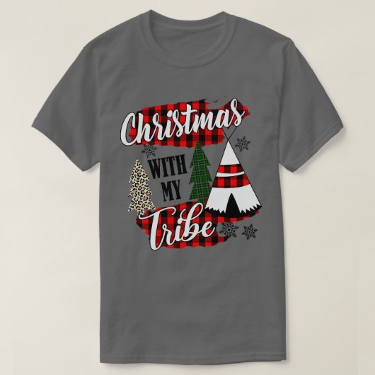 christmas with my tribe pajama family leopard tシャツ (デザイン正面)