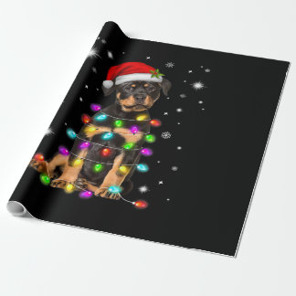 Christmas With Rottweiler Dog ラッピングペーパー