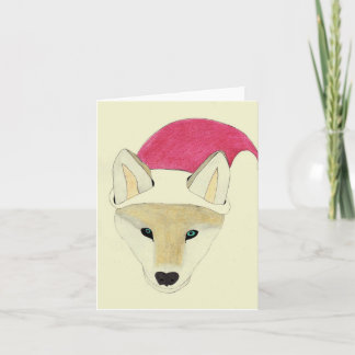 Christmas Wolf Design, Blank inside カード