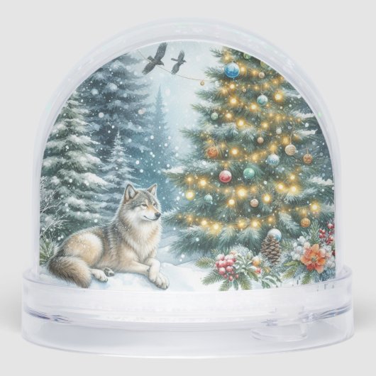 Christmas Wolf Winter Snow Globe (裏面)